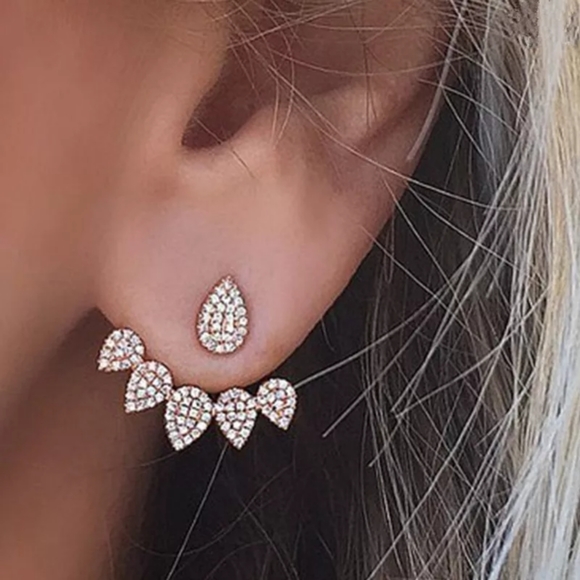 Jewelry - NEW Crystal Front Jacket Earrings